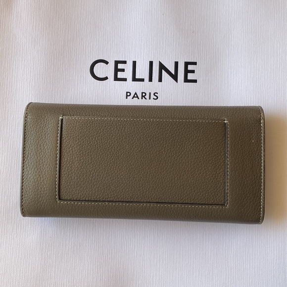 Celine Long Wallet Double Snap Taupe Brown Near Excellent Condition Authentic - Picture 2 of 15
